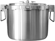 [Buffalo] 37 Quart Stainless Steel Pressure Cooker Extra Large Canning Pot with Rack and Lid for Home, Commercial Use - Easy to Clean Stove Top Pressure Canner, Can Cooker - SG Certificate QCP435