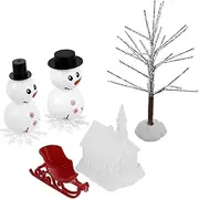 GARIOUANS 1 Set DIY Snowman Accessories Adorable Snowman Crafts Kit for Christmas Decor Miniature Figurines Winter Party Decorations Easy to Assemble for Festive Atmosphere