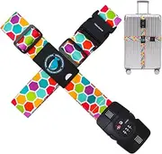 [TRAVEL KIN] Travelkin Cross Luggage Straps TSA Approved,Adjustable Travel Suitcase Belts Fit 18-32 inch（Honeycomb）