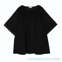 在飛比找蝦皮商城優惠-earth music&ecology 素面鏤空蕾絲寬袖上衣