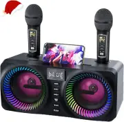 ✅ Karaoke Machine Kids Adults, Portable Bluetooth Speaker w/ 2 Microphones NT001