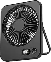 Small Battery Desk Fan, Table Fan Silent 180°Foldable Portable Rechargeable Battery Powered fan Blades Strong Wind for Makeup Travel Shopping Home-White