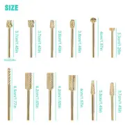 12X Nail Drill Bits Burrs Grinding Gel Nail Polish Art Tool Carving Polishing N