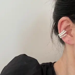 【Oni 歐妮】珍珠幻境 不對稱耳骨夾式耳環無耳洞耳扣耳夾耳窩夾(1個入)