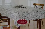 St Nicholas Square Christmas Elegant Scroll Print 60x102 Oblong Tablecloth NWT