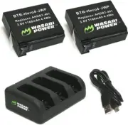 Wasabi Power Batteries for GoPro HERO4 (2-Pack and Triple USB Charger)