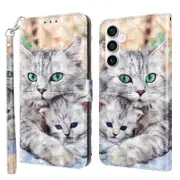Pu Leather Wallet Stand 3d Pattern Printing Folio Cover Case For Samsung Galaxy S23 Fe, With Strap