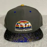 New Mitchell & Ness Denver Nuggets Gray Snapback Hat/Cap Hardwood Classics