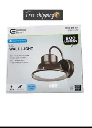 60-Watt Equivalent Integrated LED Bronze Dusk to Dawn Photocell Sensor Security…