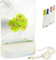LED Acrylic Message Board | 5 X6.7 Inches Illuminated Acrylic Note Board,Tracing Writing Light Board with 7 Pens for Store, Festival, Birthday, Mother's Day