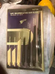 14 PC Reciprocating Saw Blade Set Metal Woodcutting Pruning With Organizer Pouch