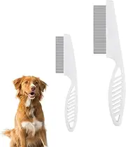 2 Packs Pet Hair Comb, 2 in 1 New Dog Comb Multifunctional Pet Hair Comb Pet Hair Comb Flea and Tear Stain Removal Cat Comb for Grooming and Dehairing Face and Paws
