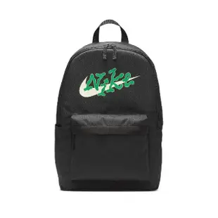 【NIKE 耐吉】後背包 Heritage 男款 黑 綠 大空間 多夾層 背包 雙肩包 筆電包(FN0878-010)