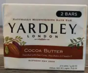 Yardley London Bath Bar Soap with Cocoa, Shea Butter & Vitamin E 4.25 oz 2 Pack