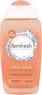 Femfresh Daily Wash - Shower Gel - With Aloe Vera & Calendula Extracts - pH & Microbiome Balanced - 94% Natural Ingredients - Hypoallergenic and Soap Free - Body Wash - Feminine Wash - 250ml