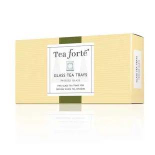 Tea Forte 2入玻璃方型茶托 GLASS TEA TRAY