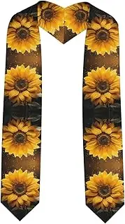 [SKKNT] Beautiful Sunflower 4 Print Graduation Shawl Stole For Academic Commencements Honor Sash Congratulations Gift