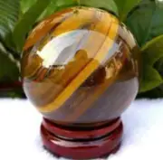 40mm Natural Yellow Tiger's Eye quartz crystal gemstone sphere ball Crafts