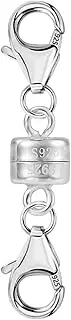 [ALEXCRAFT] 925 Sterling Silver Double Lobster Clasp Magnetic Jewelry Clasps Magnetic Necklace Clasps and Closures Sterling Silver Double Bracelet Necklace Clasp