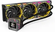 Zeus XT Liquid Freezer CPU Cooler for Desktop with Screen, 360mm, ligent Temperature Control, Optimized Water Pump, Lighting Effect Aura SYNC, Easy Installation, Black 360mm