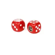 Mongoose - Dice Tire Valve Caps (Pair) - Red - old school bmx