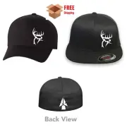 DEER HUNTING BUCK FLEXFIT HAT CURVED or FLAT BILL *FREE SHIPPING in BOX*