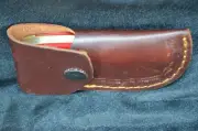 Leather Case Knife Belt Holster Flap Snap Sheath Fits 4-1/8" Folding Knife