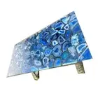 Blue Agate Dining Table, Geode Agate Counter Top, Modern Agate Furniture Decor