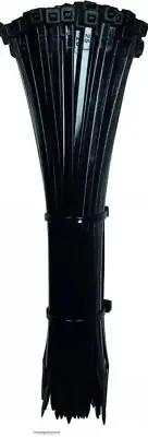 3000 Pack of 12” Black 50 Pounds of Tensile Strength Ties Ziptie
