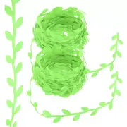 22 Yards Light Green Leaf Ribbon, Leaves Trim Rope Artificial, Style 8