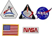 NASA Artemis Mission & Space Exploration Embroidered Patch Combo Set – Premium 5-Patch Set | Iron-On/Sew-On | by Mr. Patches
