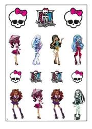 1x Monster High Temp TATTOO Sheet. Party Lolly Loot bag Cake Banner Bunting Flag