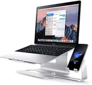 Aluminum Alloy Stand, Portable Ventilated Desktop Laptop Holder Space Save Adjustable Ergonomic Tray Compatible with Laptop Notebook Computer Tablet,A