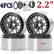 4x RC 2.2" Metal Beadlock Wheels For 1:10 Axial Wraith SCX10 TRX4 D90 Crawler US