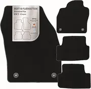 MAT10 Car Floor mats Suitable for VW T-Cross (from 05/2019, Type C1) Made of Velour, 4-Piece car mat Set, Durable OEM Quality, Made in Germany, Black