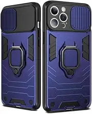Everlab Case for iPhone X/XS, 360° Rotation Ring Kickstand [Compatible with Magnetic Car Mount] Shockproof Scratch Proof Protective Lens Cover (Dark Blue)