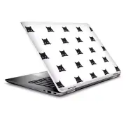 Skin Wrap for 14" HP Chromebook x360, sneaky cat kitten pattern black on white