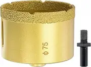 uxcell Brazed Diamond Core Drill Bits 75mm Hole Saws with M10 Arbor Adapter for Porcelain Tile Marble Concrete Stone Brick