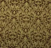 WAVERLY FLORAL DAMSK MOSS GREEN BROWN JACQUARD UPHOLSTERY FABRIC BY YARD 54"W