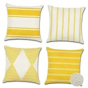 Outdoor Waterproof Pillow Covers 18x18 Inch Set 18" x 18" (Pack of 4) Yellow