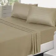 Accessorize 325TC Self-Striped Cotton Sheet Set Single Linen