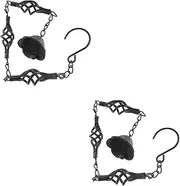 2pcs Wrought Iron Wind Chime Wind Chimes for Outside Retro Decor Vintage Home Decor Lighthouse Outdoor Decor Windchime Craft Iron Windchimes Decor Windchimes for Outside Black Kisangel