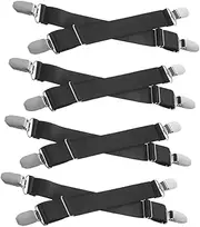 Elastic and Comfortable Boot Clips Straps for Jeans 8 Pieces Motorcycle Pant Leg Straps Clamp Replacement Black