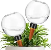 Domensi 2 Pcs Watering Globes Automatic Plastic Self Watering Planter 17 oz for Indoor Plants Drip Irrigation with Slow Release Control for Garden(2 Pcs)