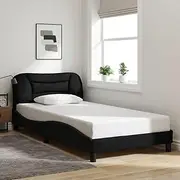 Bed Frame Without Mattress Black 107x203 cm King Single Fabric,Beds & Bed Frames 26.6KG-3208233