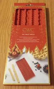 Cook With Color:Silicone Pie Crust Mold-Red *New*
