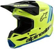 S-M3 Youth Radium Yellow Fluo Black Blue Glossy Offroad Helmet