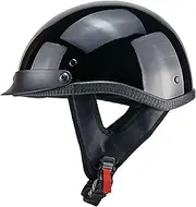 Vintage Motorcycle Helmet, Retro Jet-Helmet German Style Motorbike Open-Face Helmet with Sun Visor Half Shell Helmet ECE Approved Baseball Cap for Men and Women