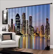 3D City Night View 467 Blockout Curtain Printing Curtains Drapes Fabric Window