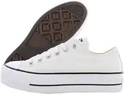 [Converse] Women's Chuck Taylor All Star Lift Platform Denim Fashion Sneakers, White, 9